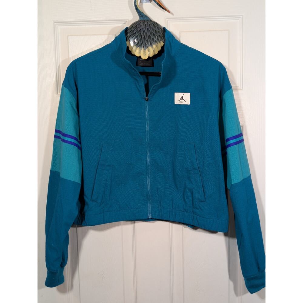 Jordan Full Zip Jacket Women's Medium Aqua Flight Woven Retro DQ4625-367